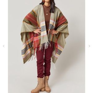 Plaid fringe wrap